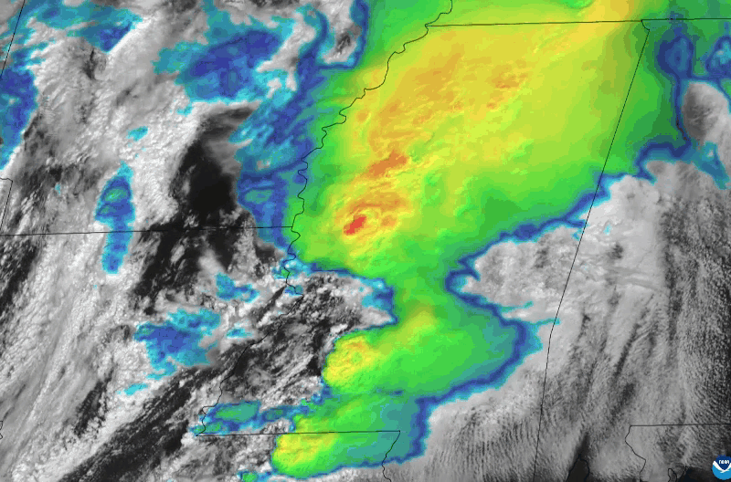The L3Harris Technologies-built Advanced Baseline Imagery on the National Oceanic and Atmospheric Administration’s GOES East satellite provided detailed views of the thunderstorms in Mississippi that spawned numerous tornadoes on March 15.