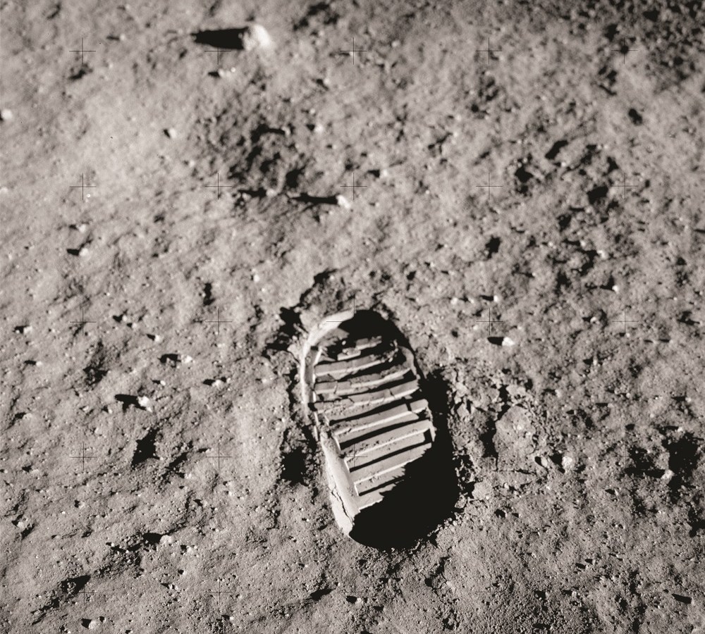 Apollo 11 Lunar Module Pilot Buzz Aldrin’s bootprint. Credit: NASA