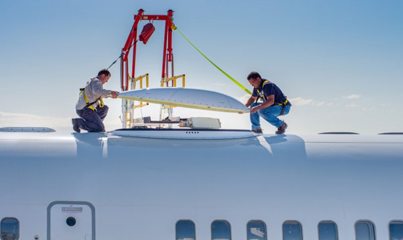 Inmarsat JetWave Hardware for GX Aviation Installation on Honeywell B757 Test Aircraft 1